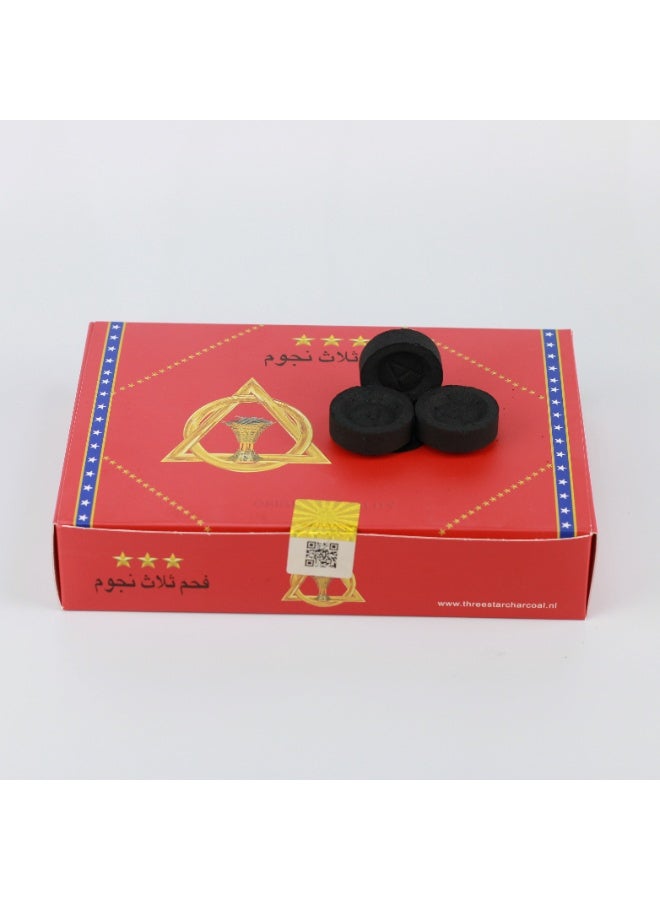 THREE STARS بخور فحم سريع الاشتعال ويدوم طويلاً - مصنوع في هولندا x 80 قطعة - Image 3